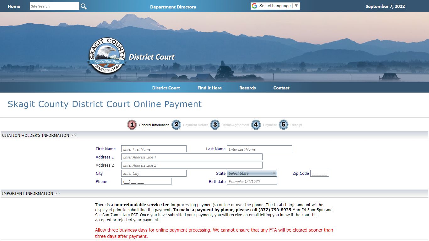 DISTRICT COURT PAYMENTS - Skagit County, Washington