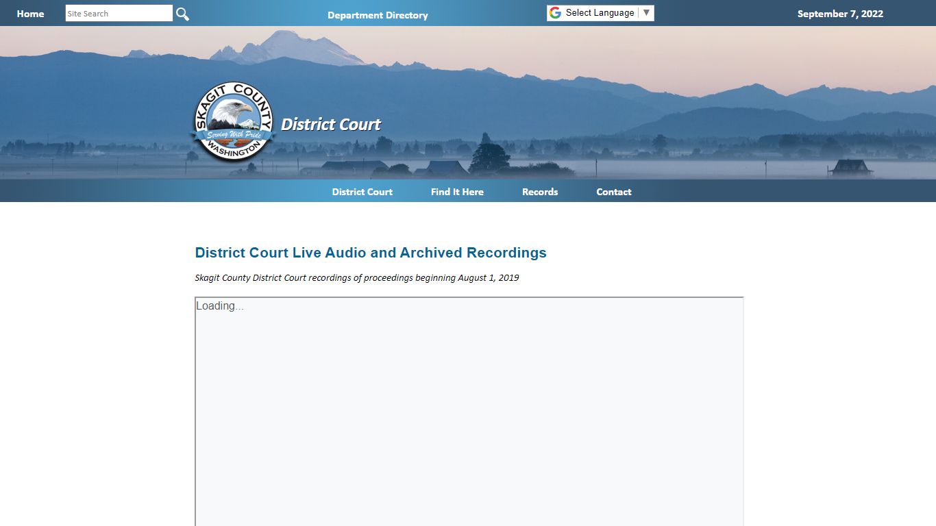 District Court Recordings - Skagit County, Washington